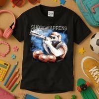 Shoot Happens Funny Trap Shooting Kids T-Shirt thumb 3