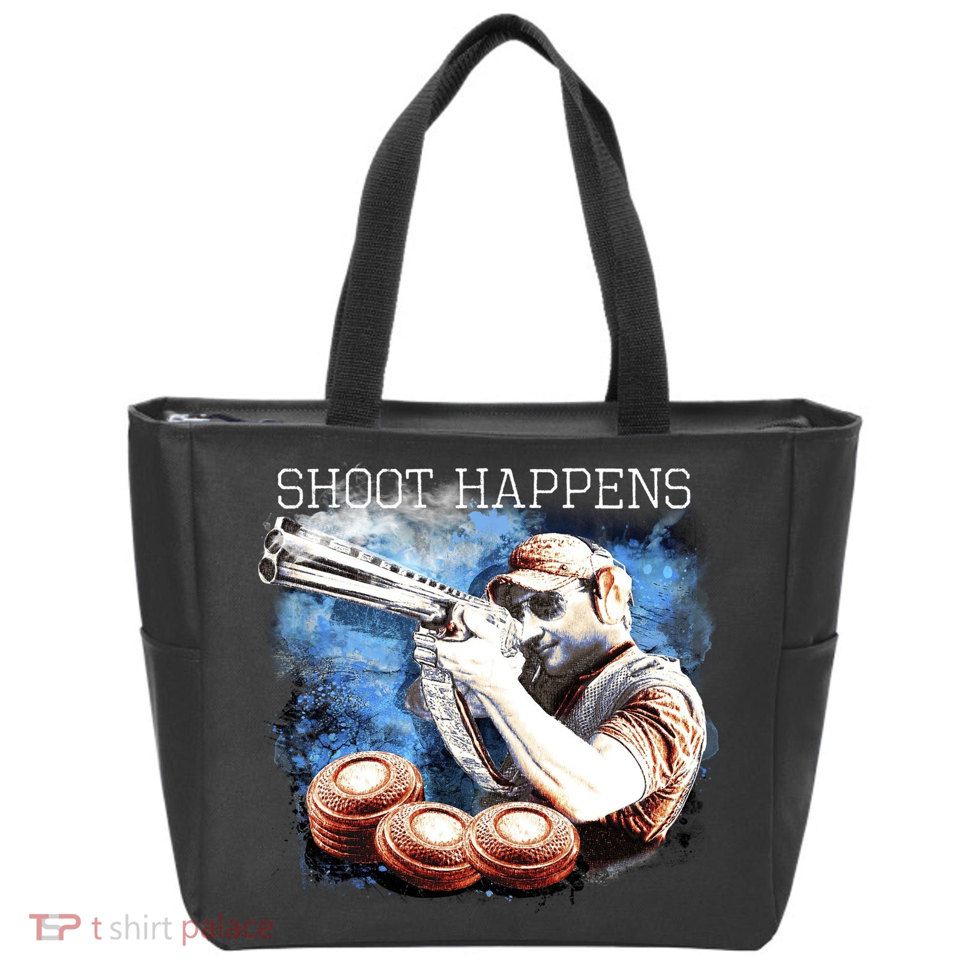 Shoot Happens Funny Trap Shooting Tote Bag