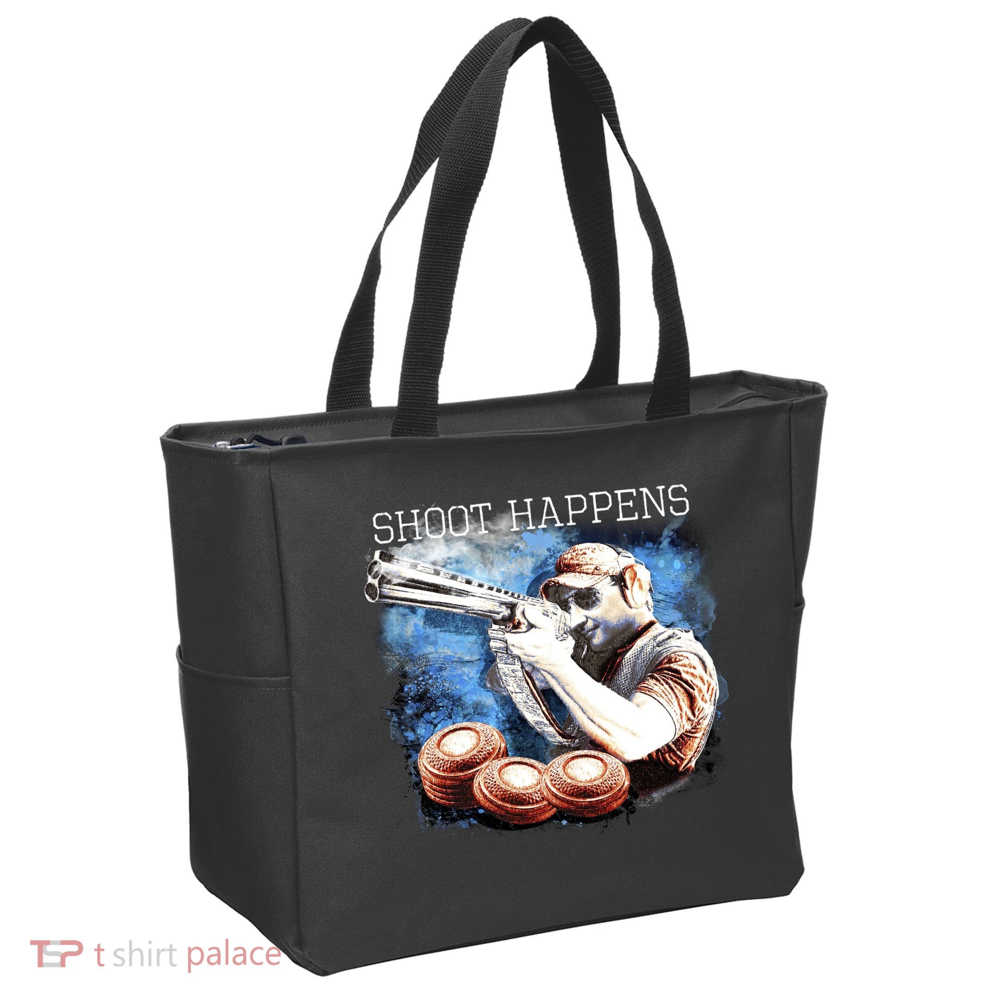 Shoot Happens Funny Trap Shooting Tote Bag