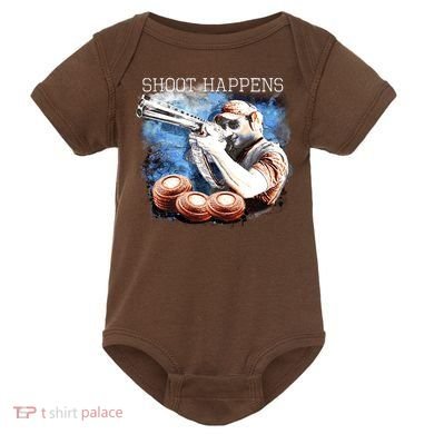 Shoot Happens Funny Trap Shooting Baby Bodysuit
