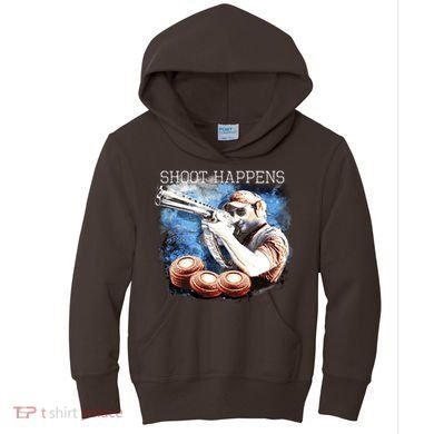 Shoot Happens Funny Trap Shooting Kids Hoodie