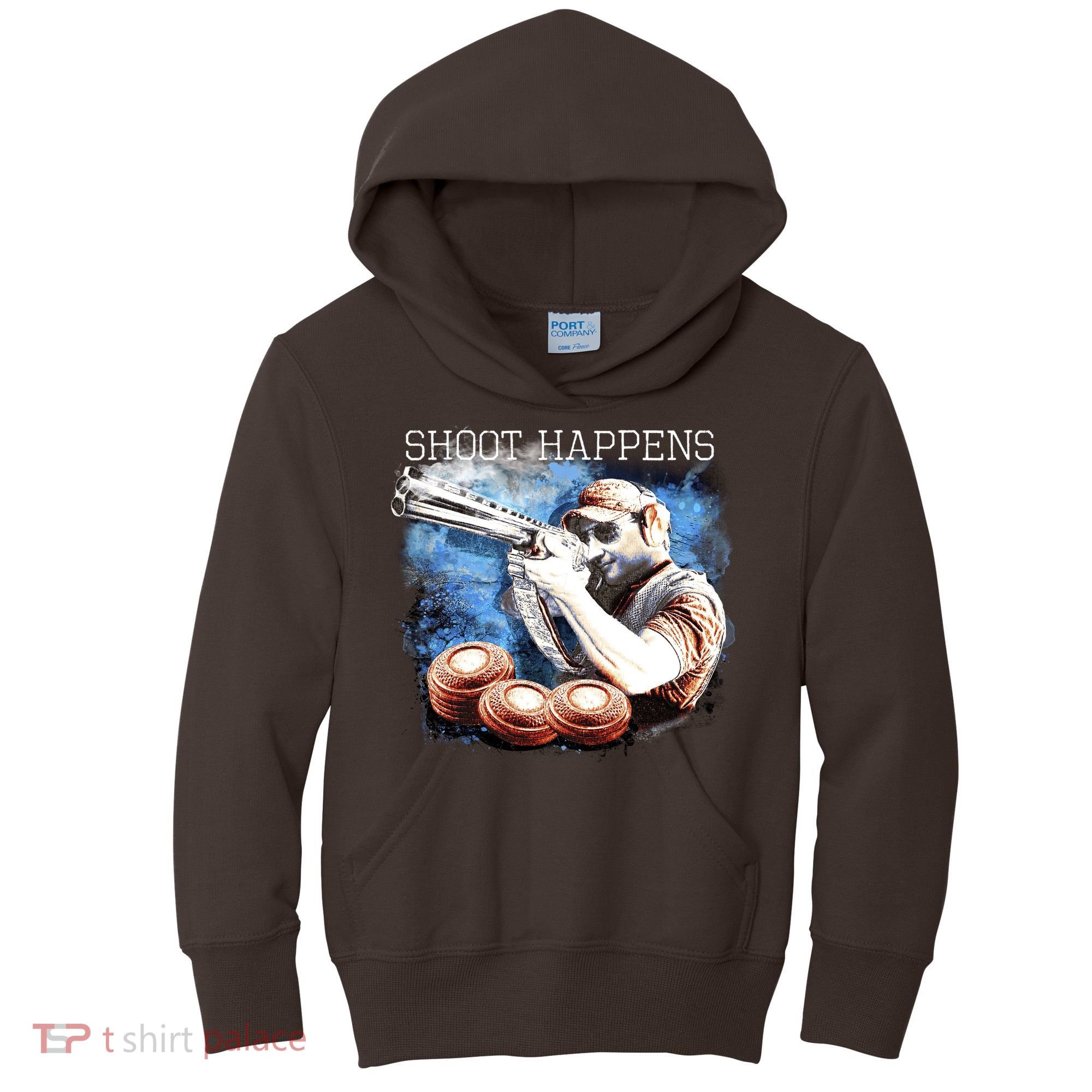 Shoot Happens Funny Trap Shooting Kids Hoodie