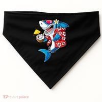 Shark Hawaiian Funny Aloha Hawaii Beach Jawsome Funny Gift Cool Gift USA-Made Doggie Bandana thumb 0