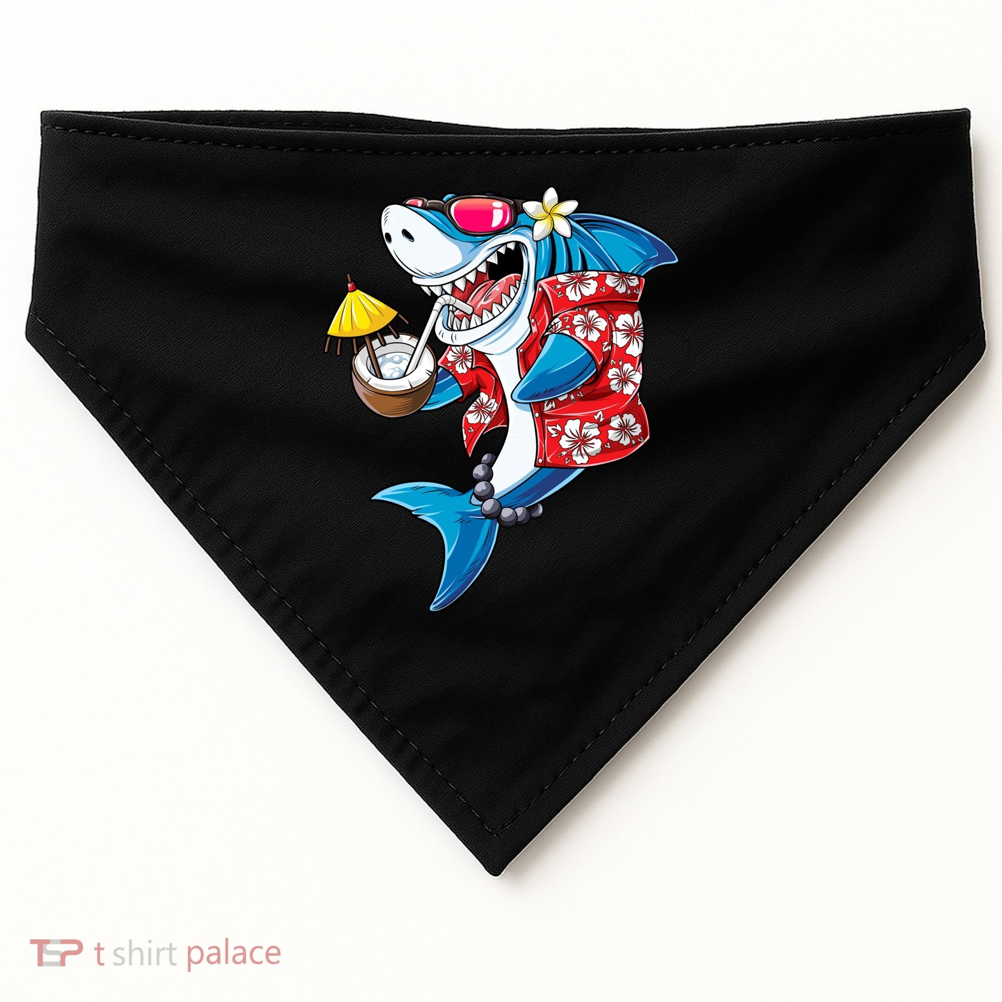 Shark Hawaiian Funny Aloha Hawaii Beach Jawsome Funny Gift Cool Gift USA-Made Doggie Bandana
