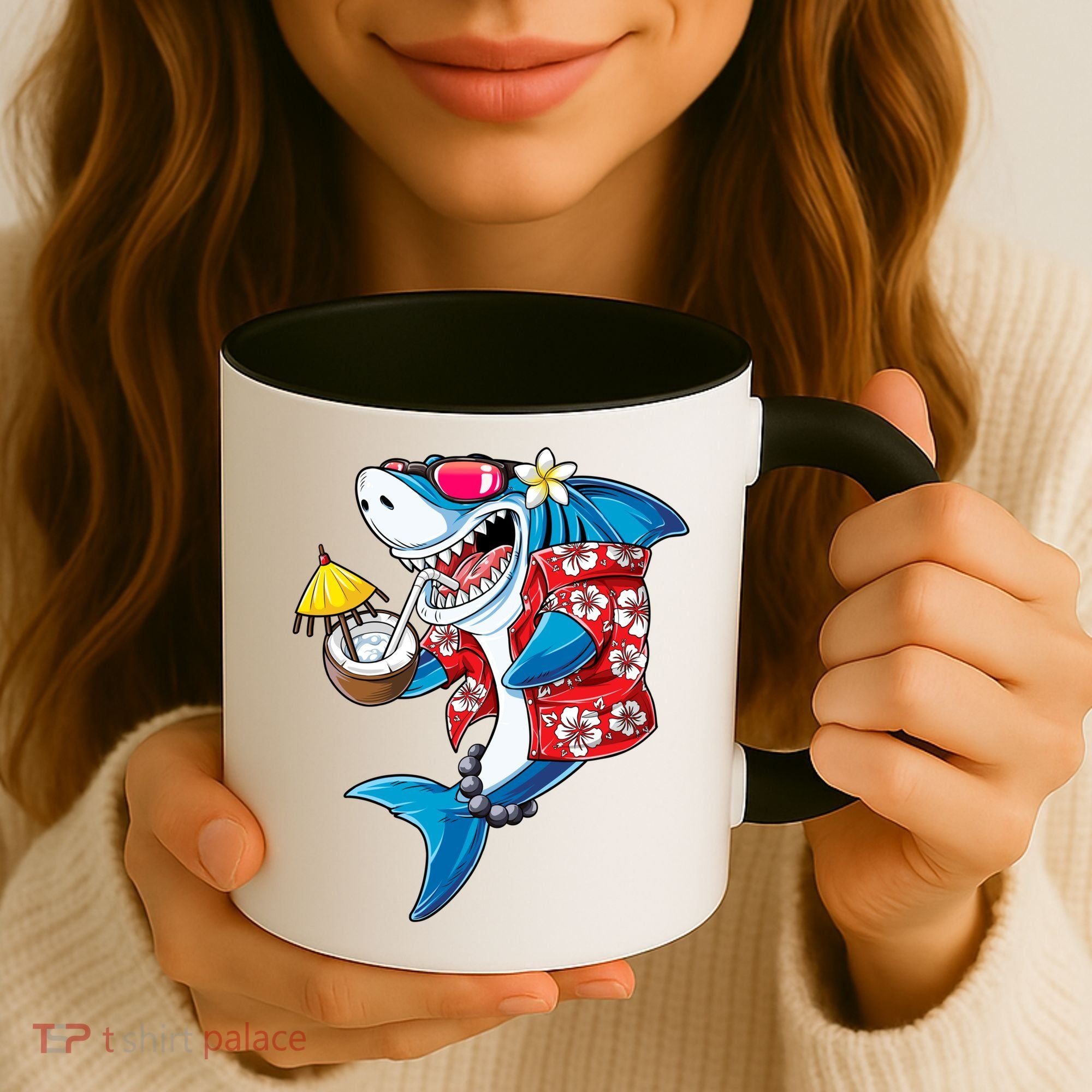 Shark Hawaiian Funny Aloha Hawaii Beach Jawsome Funny Gift Cool Gift Coffee Mug