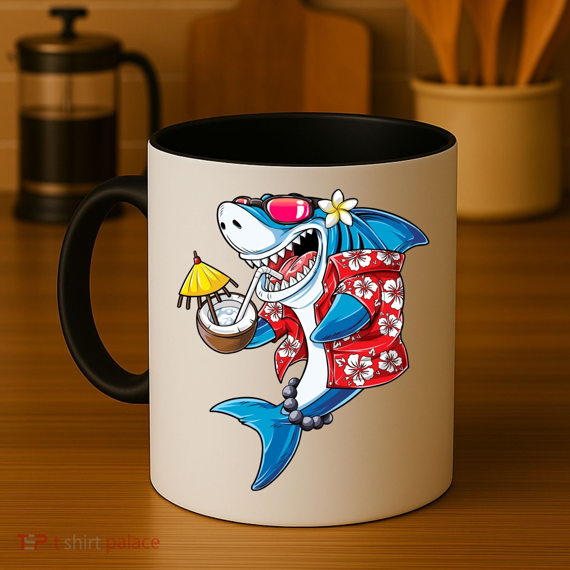Shark Hawaiian Funny Aloha Hawaii Beach Jawsome Funny Gift Cool Gift Coffee Mug