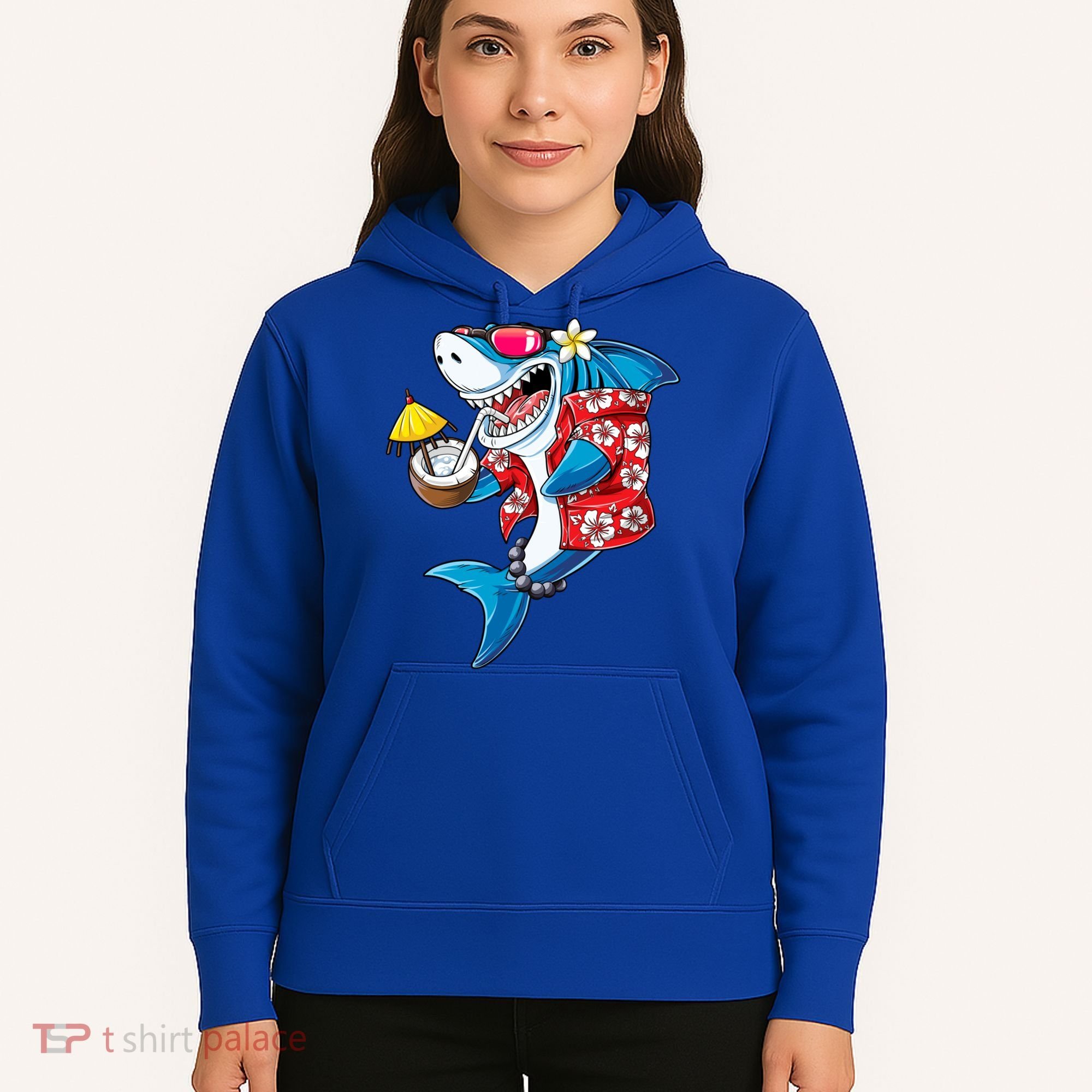 Shark Hawaiian Funny Aloha Hawaii Beach Jawsome Funny Gift Cool Gift Hoodie