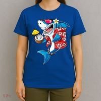 Shark Hawaiian Funny Aloha Hawaii Beach Jawsome Funny Gift Cool Gift T-Shirt thumb 4