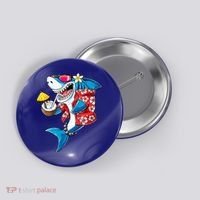 Shark Hawaiian Funny Aloha Hawaii Beach Jawsome Funny Gift Cool Gift Button thumb 0