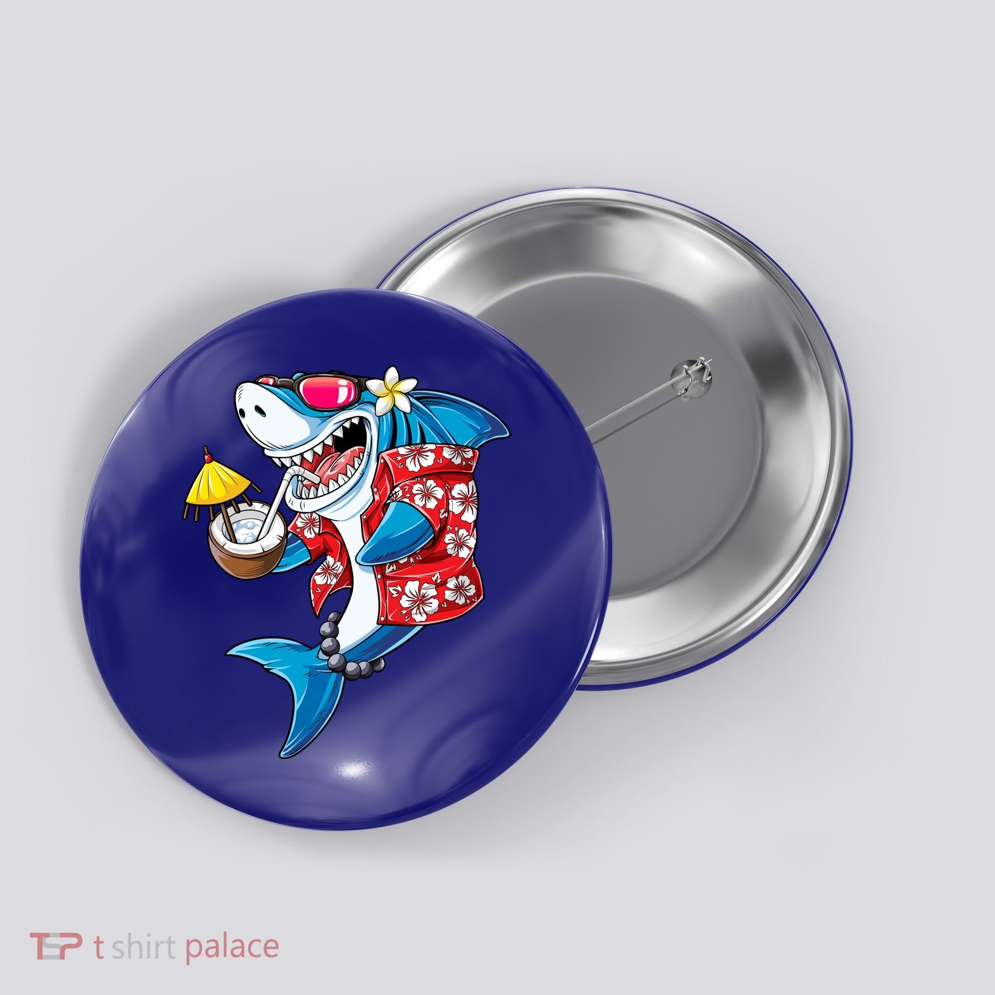 Shark Hawaiian Funny Aloha Hawaii Beach Jawsome Funny Gift Cool Gift Button