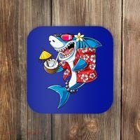 Shark Hawaiian Funny Aloha Hawaii Beach Jawsome Funny Gift Cool Gift Coaster thumb 0