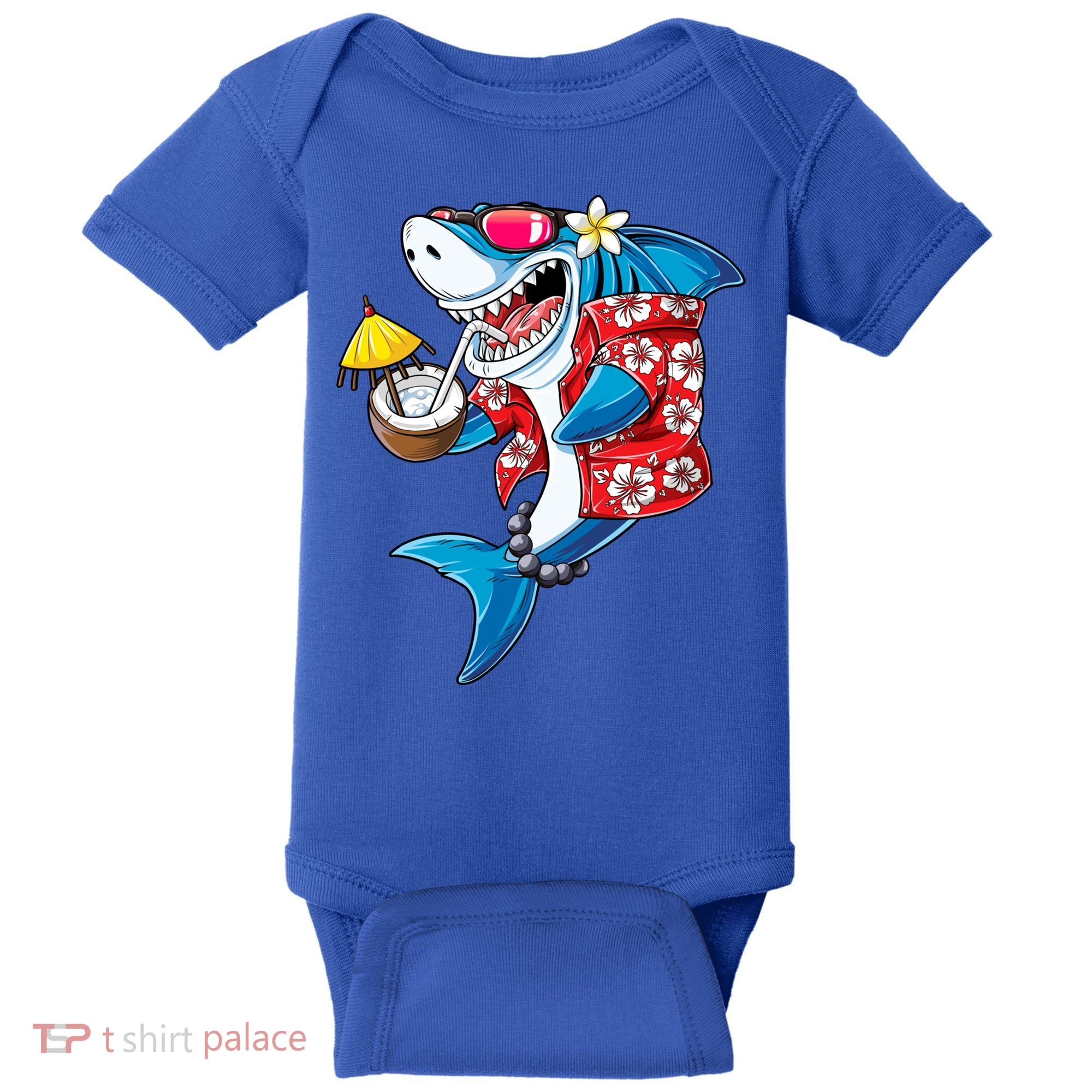Shark Hawaiian Funny Aloha Hawaii Beach Jawsome Funny Gift Cool Gift Baby Bodysuit