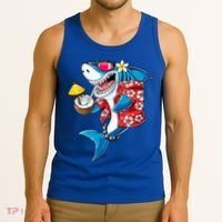 Shark Hawaiian Funny Aloha Hawaii Beach Jawsome Funny Gift Cool Gift Tank Top thumb 3