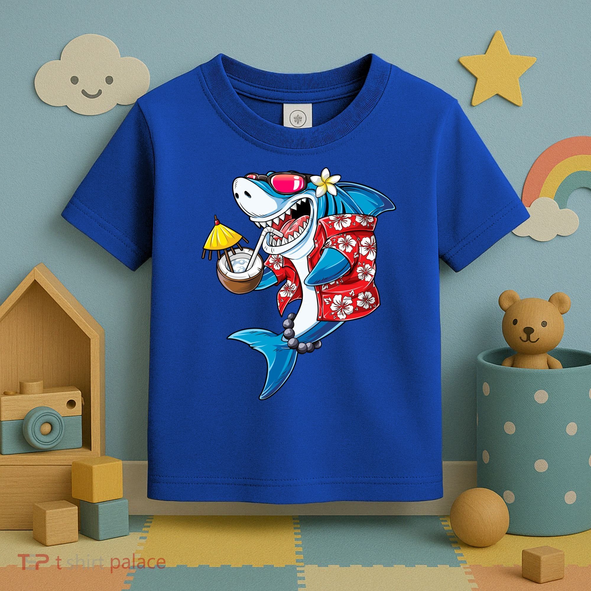 Shark Hawaiian Funny Aloha Hawaii Beach Jawsome Funny Gift Cool Gift Toddler T-Shirt