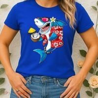 Shark Hawaiian Funny Aloha Hawaii Beach Jawsome Funny Gift Cool Gift Women's T-Shirt thumb 2