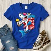 Shark Hawaiian Funny Aloha Hawaii Beach Jawsome Funny Gift Cool Gift Women's T-Shirt thumb 3
