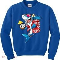Shark Hawaiian Funny Aloha Hawaii Beach Jawsome Funny Gift Cool Gift Kids Sweatshirt thumb 0