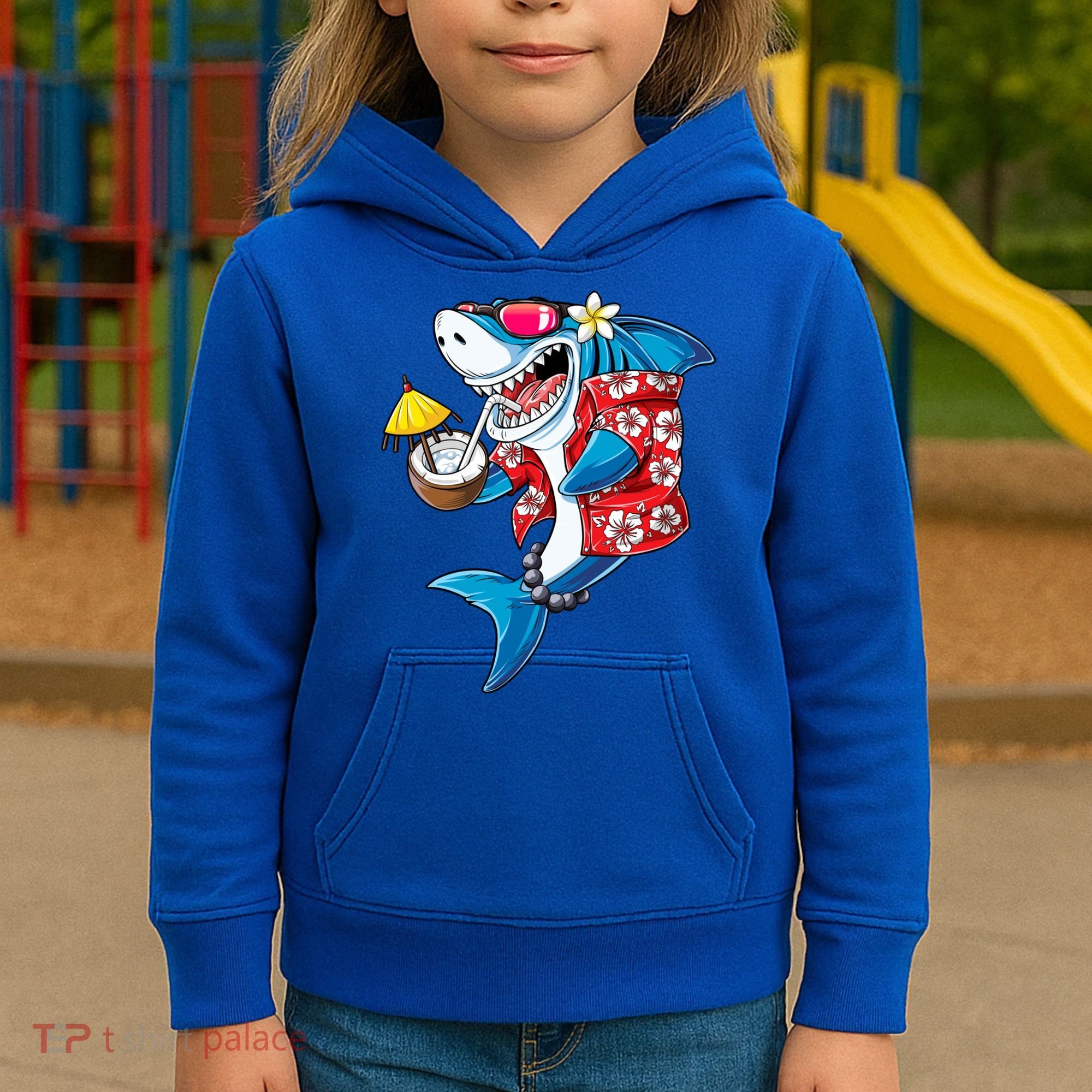 Shark Hawaiian Funny Aloha Hawaii Beach Jawsome Funny Gift Cool Gift Kids Hoodie