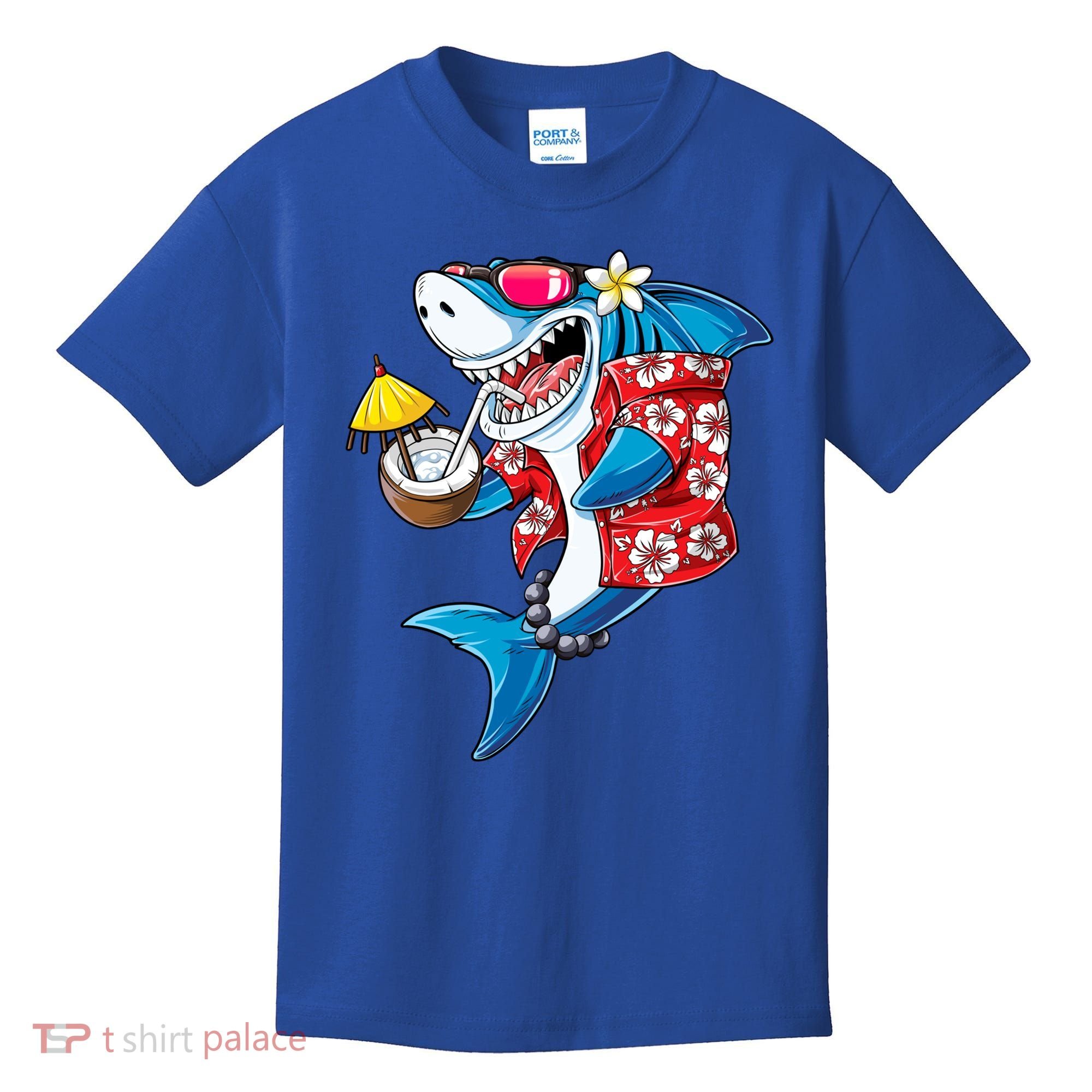 Shark Hawaiian Funny Aloha Hawaii Beach Jawsome Funny Gift Cool Gift Kids T-Shirt