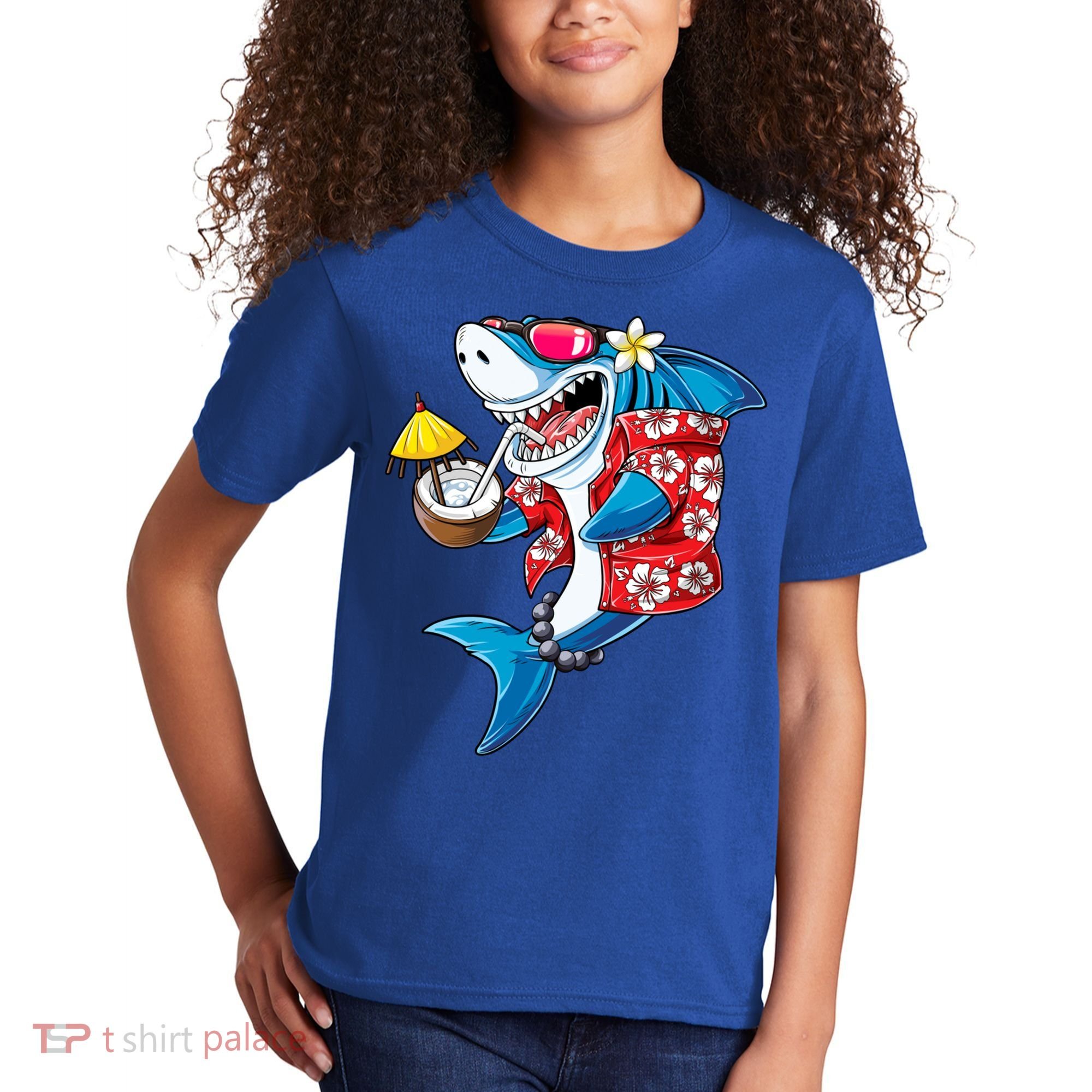 Shark Hawaiian Funny Aloha Hawaii Beach Jawsome Funny Gift Cool Gift Kids T-Shirt