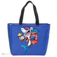 Shark Hawaiian Funny Aloha Hawaii Beach Jawsome Funny Gift Cool Gift Tote Bag thumb 0
