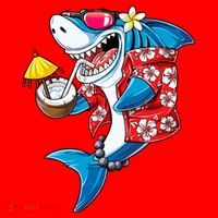 Shark Hawaiian Funny Aloha Hawaii Beach Jawsome Funny Gift Cool Gift Santa Hat thumb 1