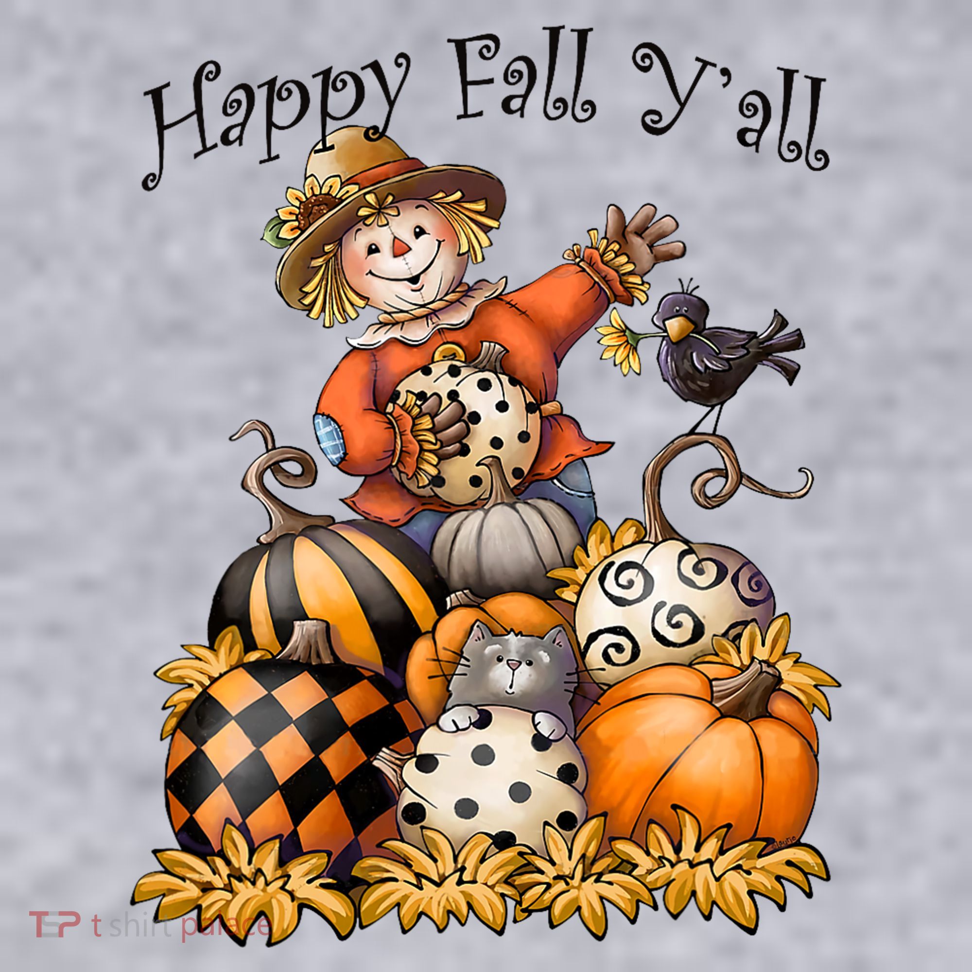 Scarecrow Happy Fall Y'all Pumpkin Thanksgiving Halloween Women's Sweatshirt