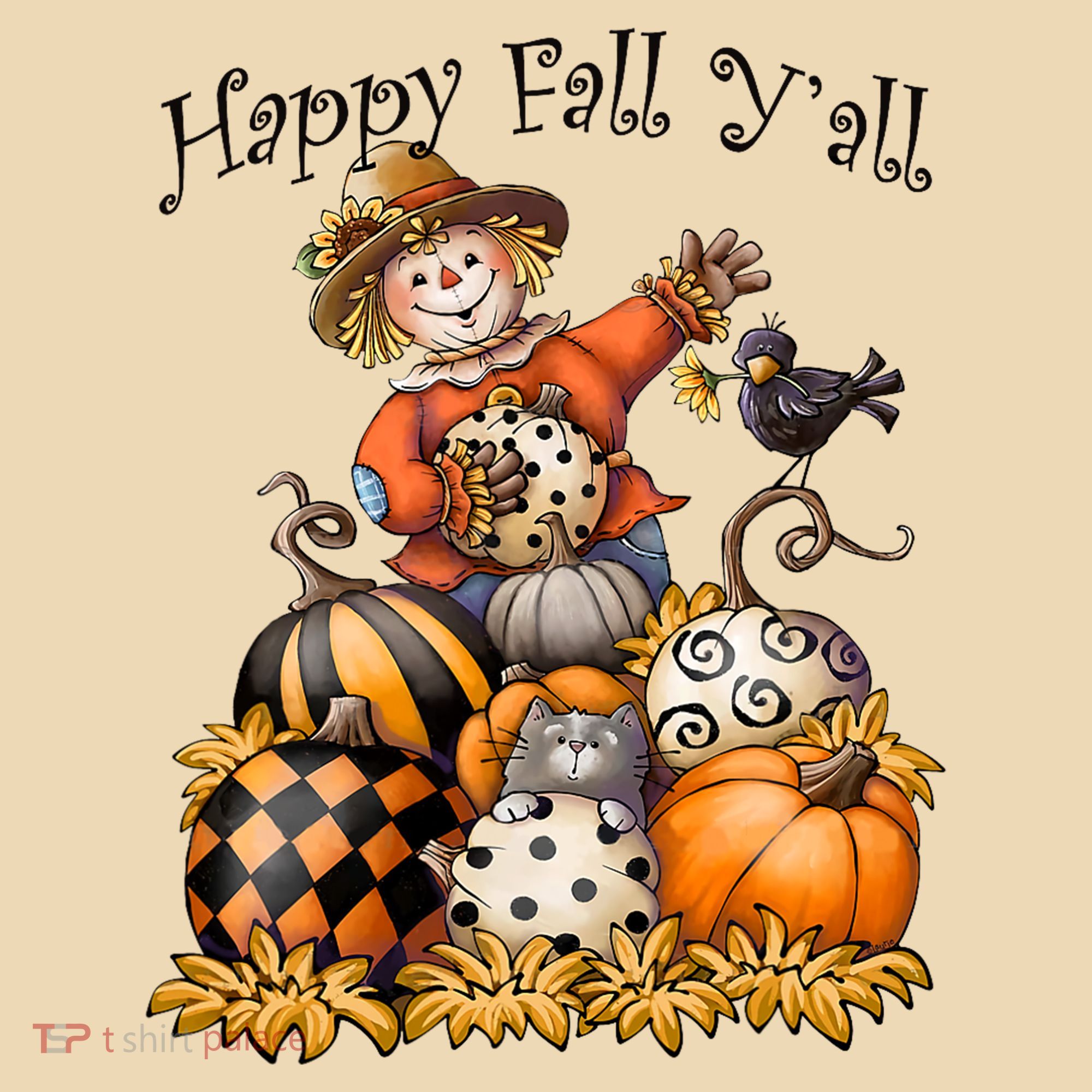 Scarecrow Happy Fall Y'all Pumpkin Thanksgiving Halloween Tote Bag