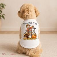 Scarecrow Happy Fall Y'all Pumpkin Thanksgiving Halloween Doggie Tank thumb 2