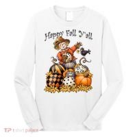 Scarecrow Happy Fall Y'all Pumpkin Thanksgiving Halloween Long Sleeve Shirt thumb 0