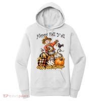 Scarecrow Happy Fall Y'all Pumpkin Thanksgiving Halloween Women's Hoodie thumb 0