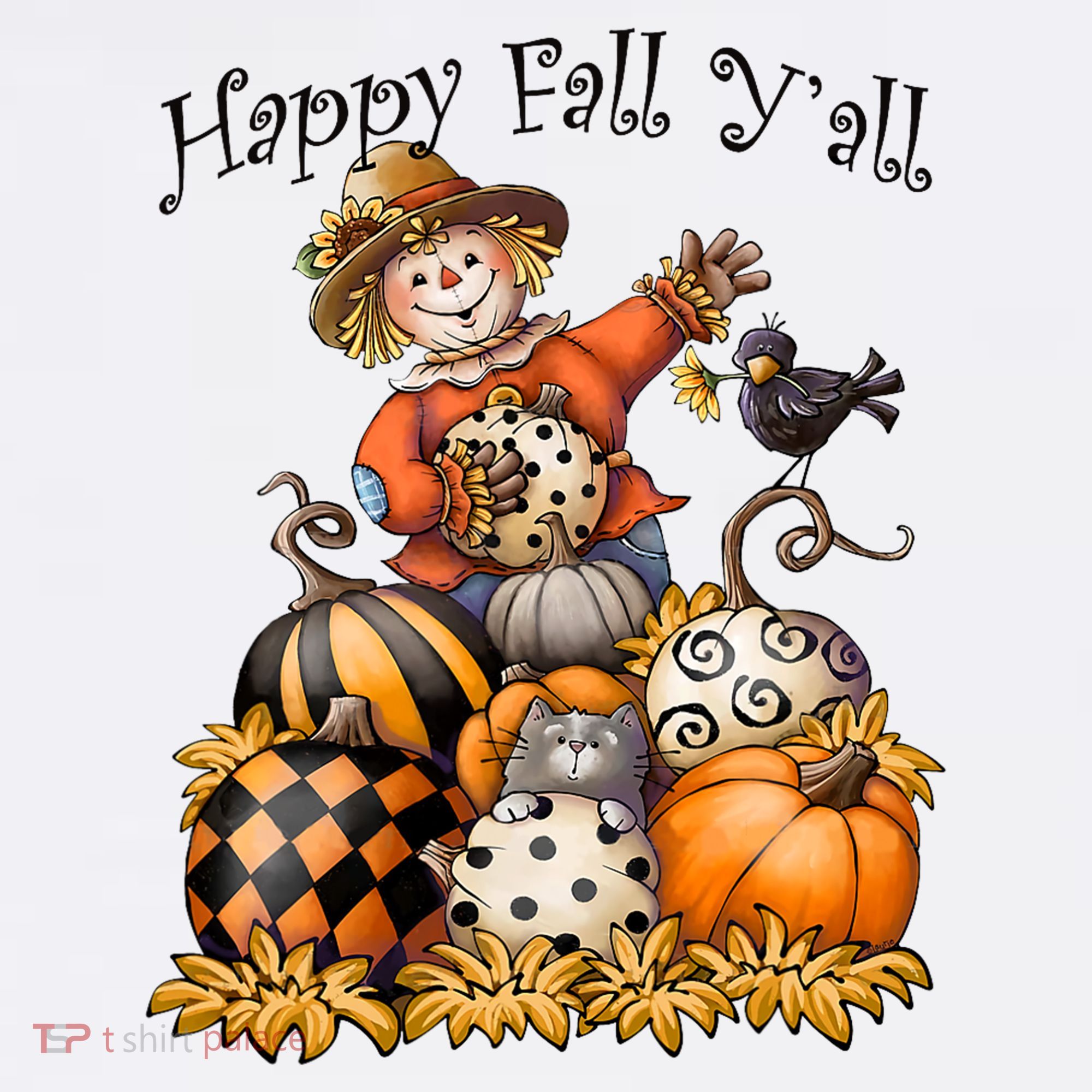 Scarecrow Happy Fall Y'all Pumpkin Thanksgiving Halloween Women's Hoodie