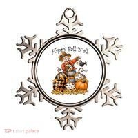 Scarecrow Happy Fall Y'all Pumpkin Thanksgiving Halloween Ornament thumb 0