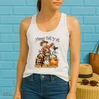 Scarecrow Happy Fall Y'all Pumpkin Thanksgiving Halloween Women's Tank Top thumb 2