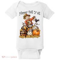 Scarecrow Happy Fall Y'all Pumpkin Thanksgiving Halloween Baby Bodysuit thumb 0