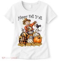 Scarecrow Happy Fall Y'all Pumpkin Thanksgiving Halloween Women's T-Shirt thumb 0