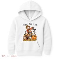 Scarecrow Happy Fall Y'all Pumpkin Thanksgiving Halloween Kids Hoodie thumb 0