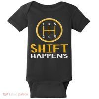 Shift Happens Funny Car Lovers Gift Car Pun Baby Bodysuit thumb 0
