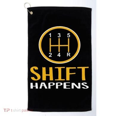 Shift Happens Funny Car Lovers Gift Car Pun Golf Towel