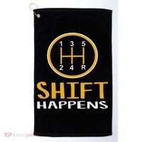Shift Happens Funny Car Lovers Gift Car Pun Golf Towel thumb 0