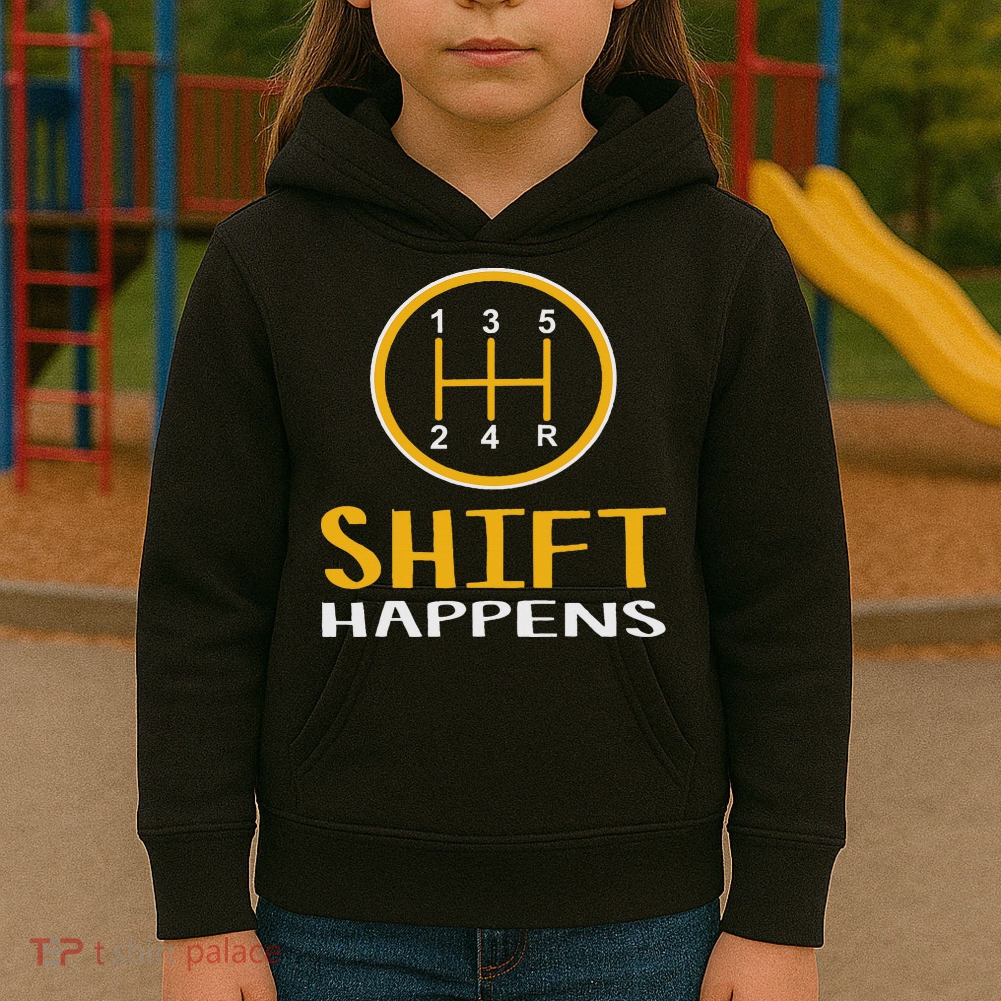 Shift Happens Funny Car Lovers Gift Car Pun Kids Hoodie