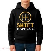 Shift Happens Funny Car Lovers Gift Car Pun Kids Hoodie thumb 4