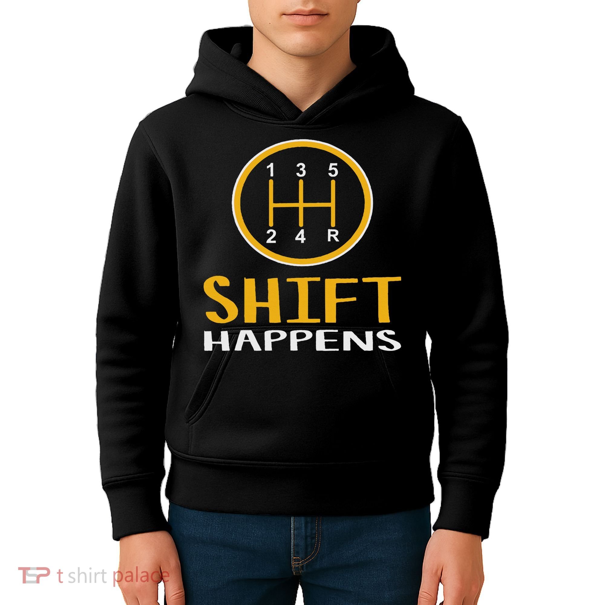 Shift Happens Funny Car Lovers Gift Car Pun Kids Hoodie