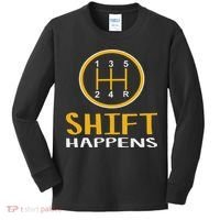 Shift Happens Funny Car Lovers Gift Car Pun Kids Long Sleeve Shirt thumb 0