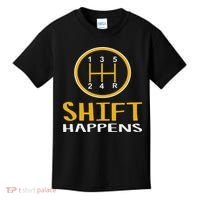 Shift Happens Funny Car Lovers Gift Car Pun Kids T-Shirt thumb 0