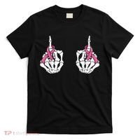 Skeleton Hand Fuck Cancer Pink Funny Breast Cancer Awareness  T-Shirt thumb 0