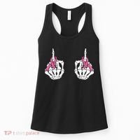 Skeleton Hand Fuck Cancer Pink Funny Breast Cancer Awareness  Women's Tank Top thumb 0