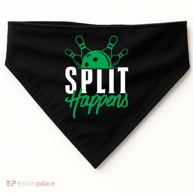 Split Happens Funny Bowling Team Bowler Pin Humor Gift USA-Made Doggie Bandana