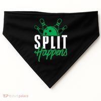 Split Happens Funny Bowling Team Bowler Pin Humor Gift USA-Made Doggie Bandana thumb 0