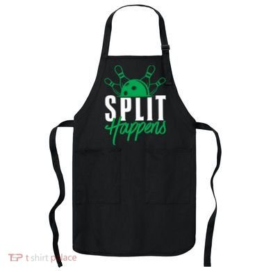 Split Happens Funny Bowling Team Bowler Pin Humor Gift Apron